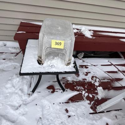 Patio table & step stools