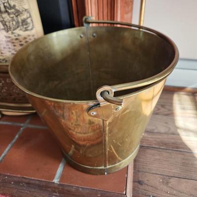 Heavy Brass Bucket 10" tall 12" diameter