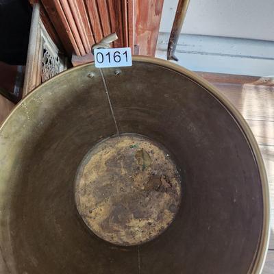 Heavy Brass Bucket 10" tall 12" diameter