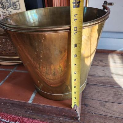 Heavy Brass Bucket 10" tall 12" diameter