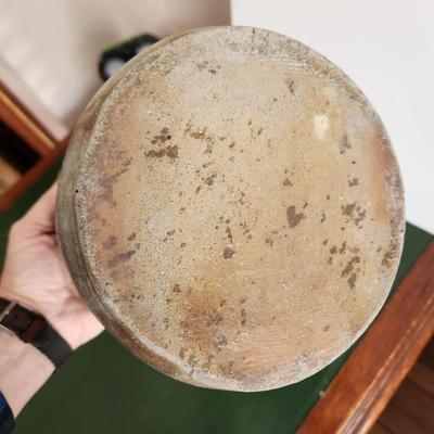 Antique Salt Glazed Stoneware Crock 9.5"h 6"diameter