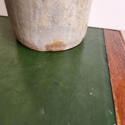 Antique Salt Glazed Stoneware Crock 9.5"h 6"diameter