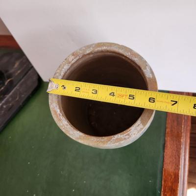 Antique Salt Glazed Stoneware Crock 9.5"h 6"diameter