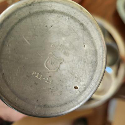 Large Mix Lot of Silverplate Kirk Stieff Somerset Pewter Brass Trays Cups Teapot