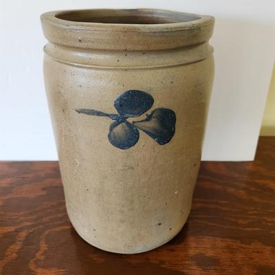 Antique Salt Glazed Stoneware Crock 9.5"h