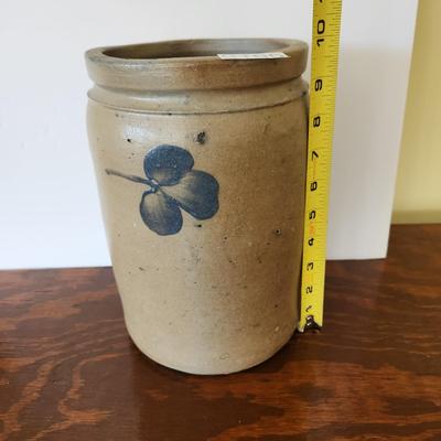Antique Salt Glazed Stoneware Crock 9.5"h