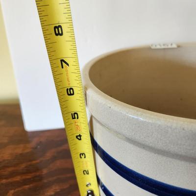 Vintage Blue Striped Crock