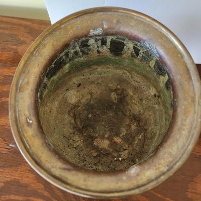 Antique Brass Planter Jardiniere with Lion Heads Hallmarked Doubled head Eagle