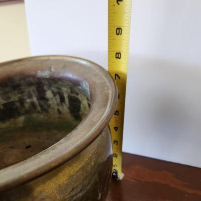Antique Brass Planter Jardiniere with Lion Heads Hallmarked Doubled head Eagle