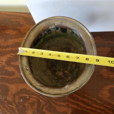 Antique Brass Planter Jardiniere with Lion Heads Hallmarked Doubled head Eagle