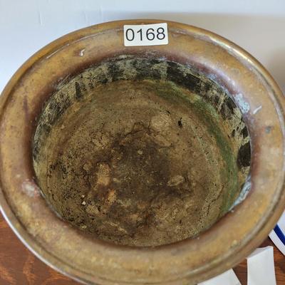 Antique Brass Planter Jardiniere with Lion Heads Hallmarked Doubled head Eagle