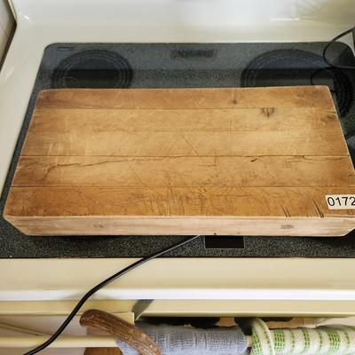 Vintage Small Butcher Block Cutting Board Wood Block 18x9x3