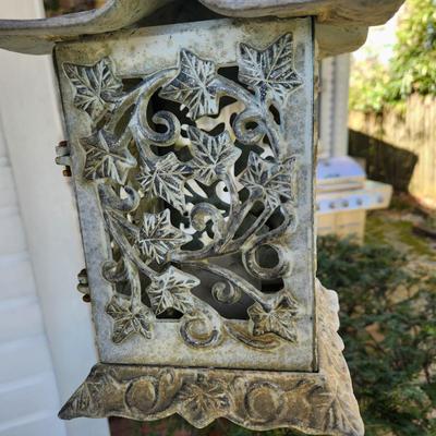 3 Piece Lot Heavy Metal Rabbit , Concrete Mushroom Metal Candle Lantern