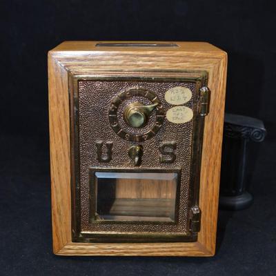 Vintage Brass Mail Box Bank w/ Combination Working