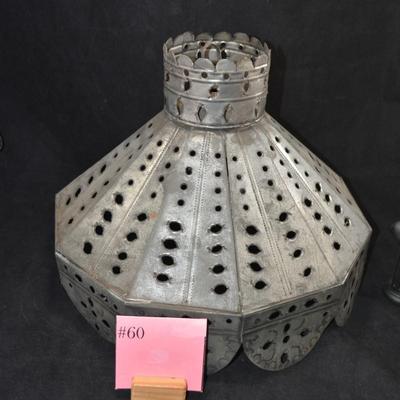 Vintage Punched Tin Lampshade Needs Solder Repair
