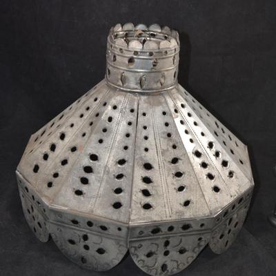 Vintage Punched Tin Lampshade Needs Solder Repair