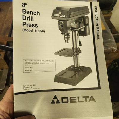 Delta 8" Bench Drill Press with stand and attached Grinder