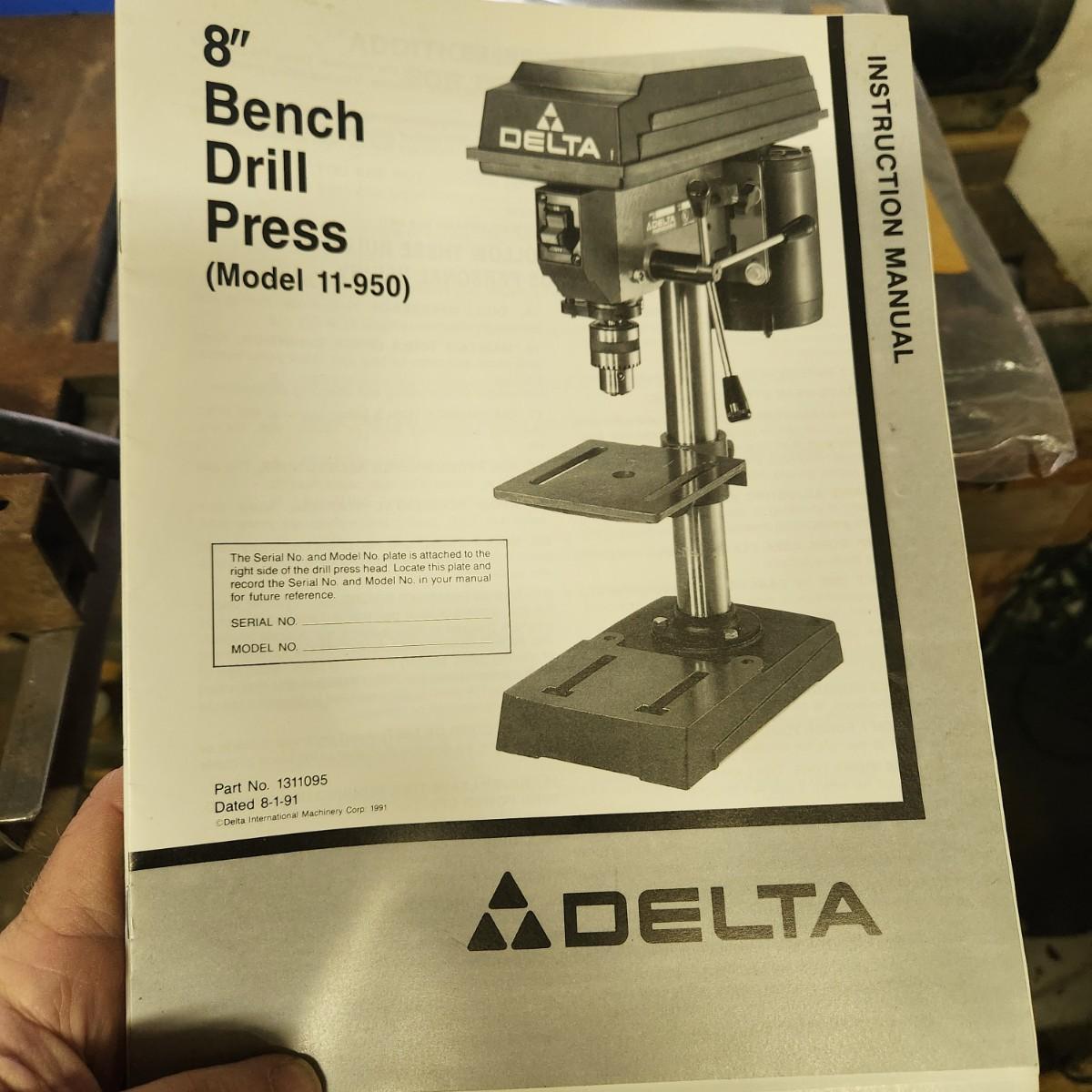 Delta 8" Bench Drill Press with stand and attached Grinder