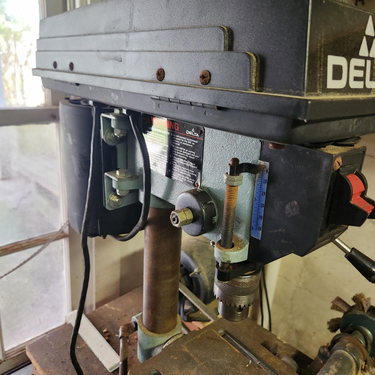Delta 8" Bench Drill Press with stand and attached Grinder