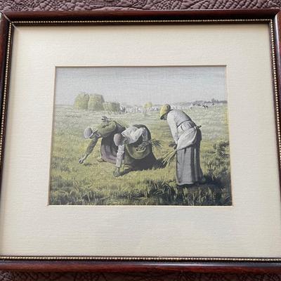 Vintage Print of Gleaners in the field