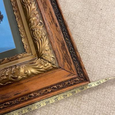 Vintage Twilight by Maxwell Parrish framed in a large ornate Victorian Oak frame.