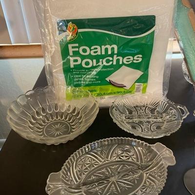 PARTIAL SET OF CHINA, SERVING DISHES AND PACKING FOAM