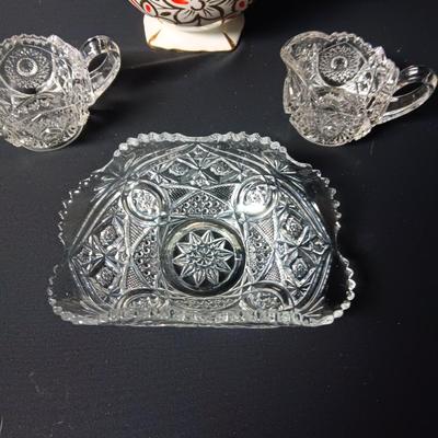 PRICE KENSINGTON TRAPOT, FOOTED DISH AND CREAM/SUGAR SET