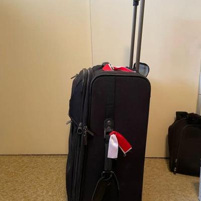 LUGGAGE, NEW TRAVEL KIT, NECK PILLOW AND TRAVEL ALARM CLOCK