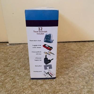 LUGGAGE, NEW TRAVEL KIT, NECK PILLOW AND TRAVEL ALARM CLOCK