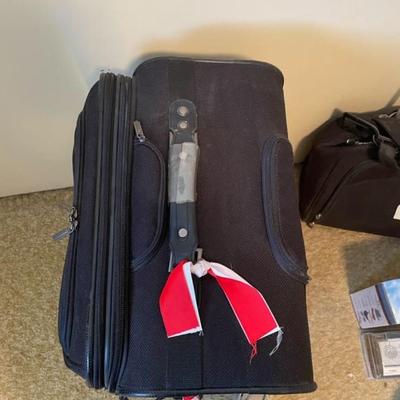 LUGGAGE, NEW TRAVEL KIT, NECK PILLOW AND TRAVEL ALARM CLOCK