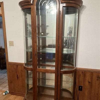 34 Large Glass Display Cabinet with Curved Glass