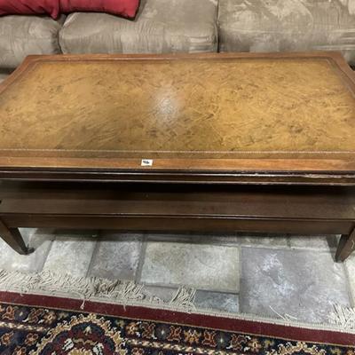 46 Vintage Leather Top Sofa Table