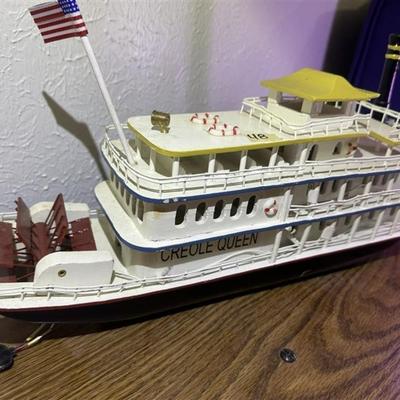 48 Lighted Wood Ship - Creole Queen