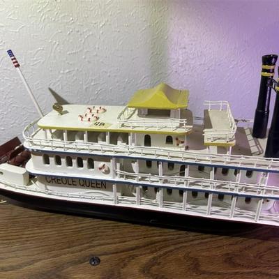 48 Lighted Wood Ship - Creole Queen