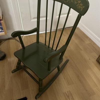 56 Vintage Children's Wooden Rocking Chair