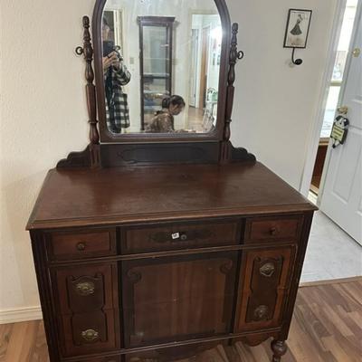 58 Antique Dresser with Tilt Mirror