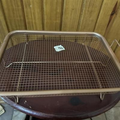 155 Lot of Two Copper Chef Pieces - 9.5 in Pan and Wire Rack