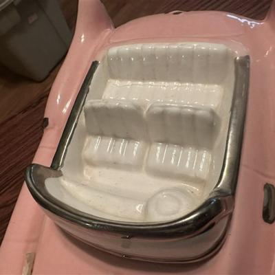 168 Pink Cadillac Cookie Jar - Straw Marks on Seat