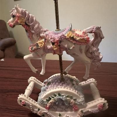 171 Floral Carousel Rocking Horse