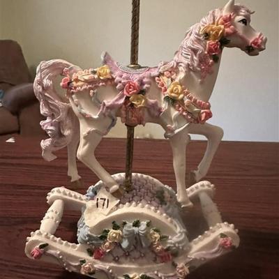 171 Floral Carousel Rocking Horse