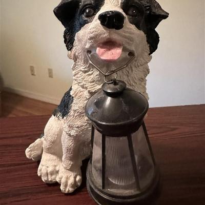 178 Dog Statue with Lantern/Figurine
