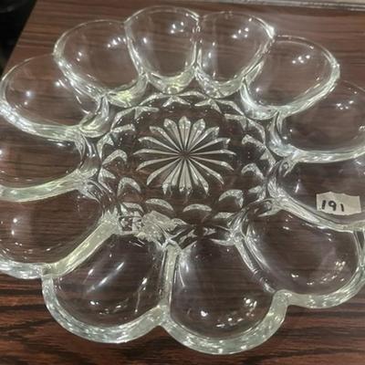 191 ~ 2 Glass Deviled Egg Plates with 4 Shakers