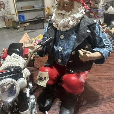 204 Decked Out Motorcycle Santa W/Tool Tray