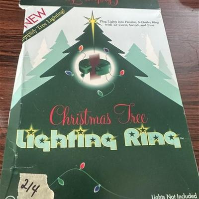 214 Christmas Tree Lighting Ring ~ Holds All Plugs for Lights on Your Tree & Has A 12 Foot Cord