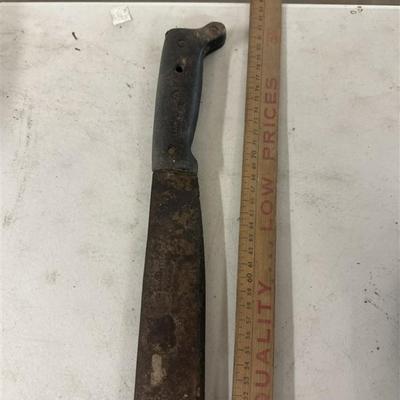 250 ~ 4 Pieces ~ Hard Hat ~ Machete ~ Leather Tool Pouch ~ Wood Yard Stick