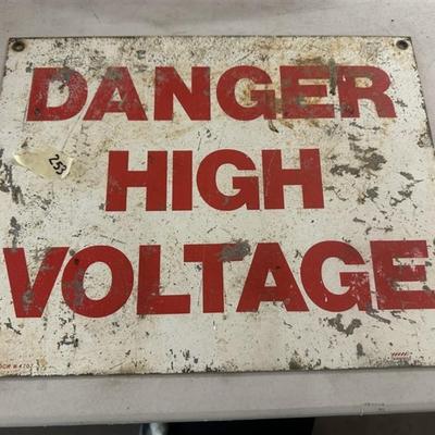 253 Vintage Metal Danger High Voltage