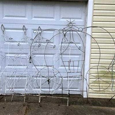 267 Yard Art ~ Wire Cinderella ~ Pumpkin Coach & 4 Horses