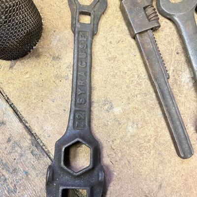 Antique Tool Lot Syracus 72 Wrench. AP Wrench, all seen