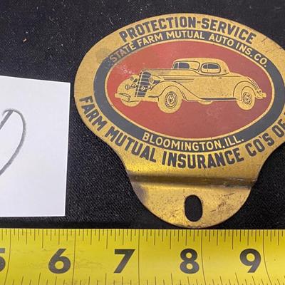 Vintage Insurance License Plate Tag