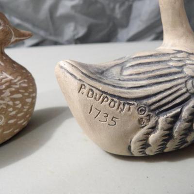 Pair of Dupont Ceramic Ducks or Geese